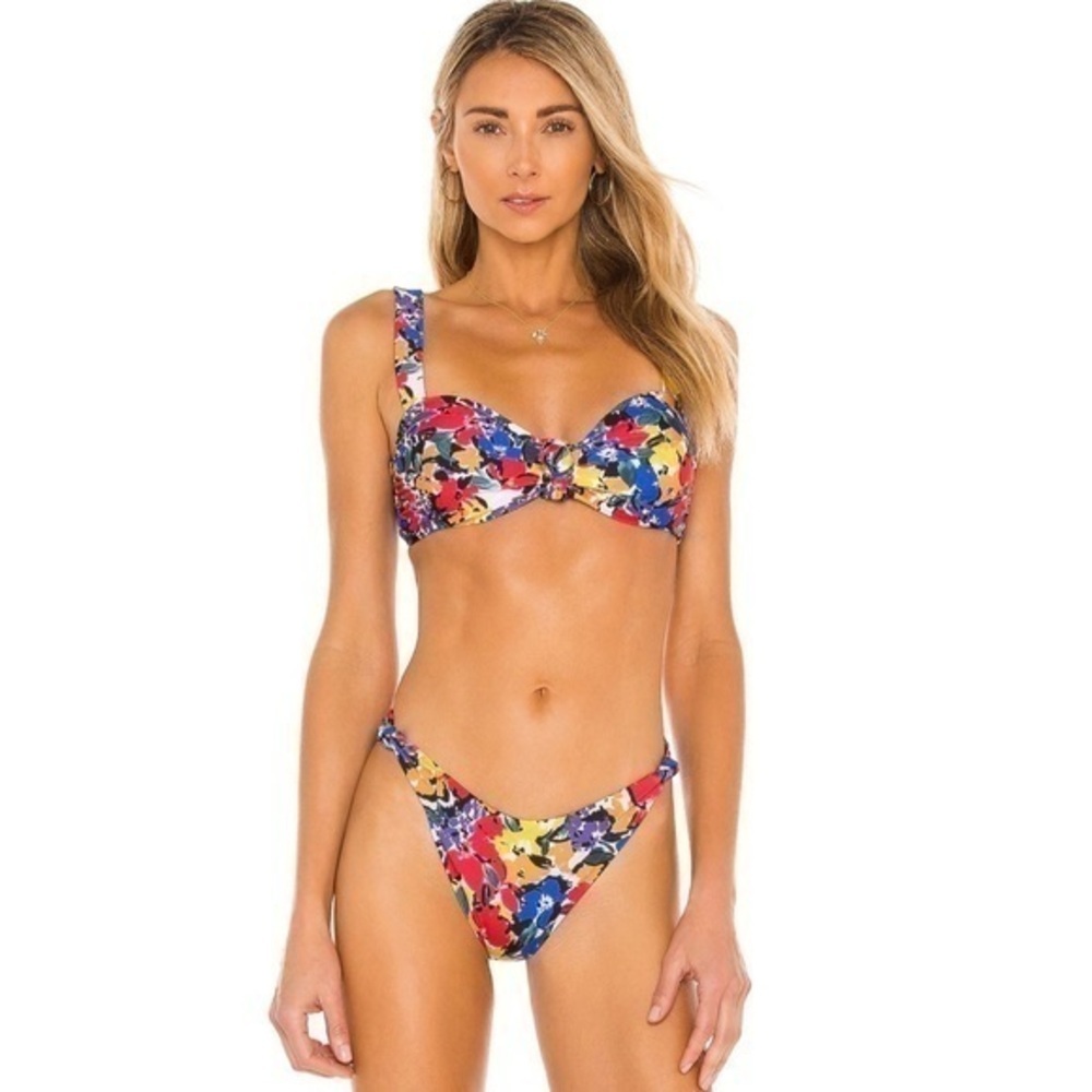 Beach Riot Knotty Bikini Bottom in Buttercup Floral